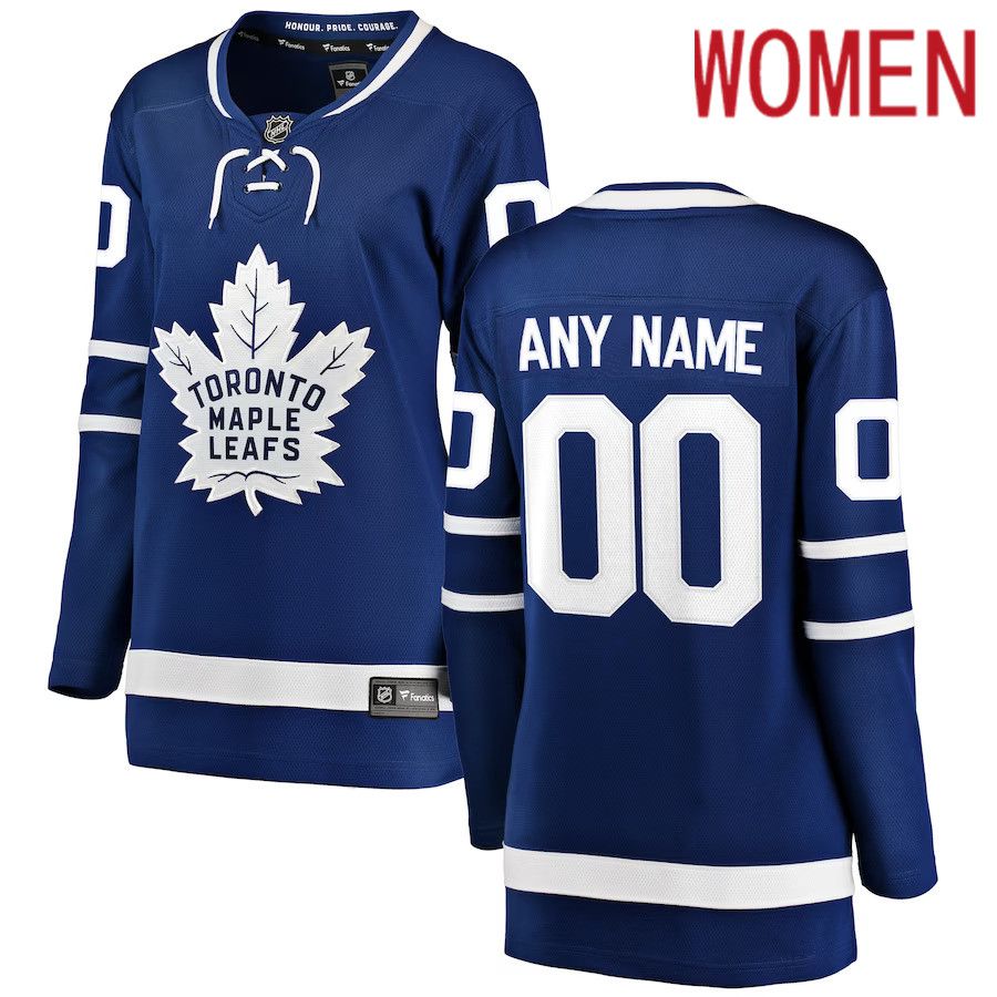 Women Toronto Maple Leafs Fanatics Branded Blue Home Breakaway Custom NHL Jersey->women nhl jersey->Women Jersey
